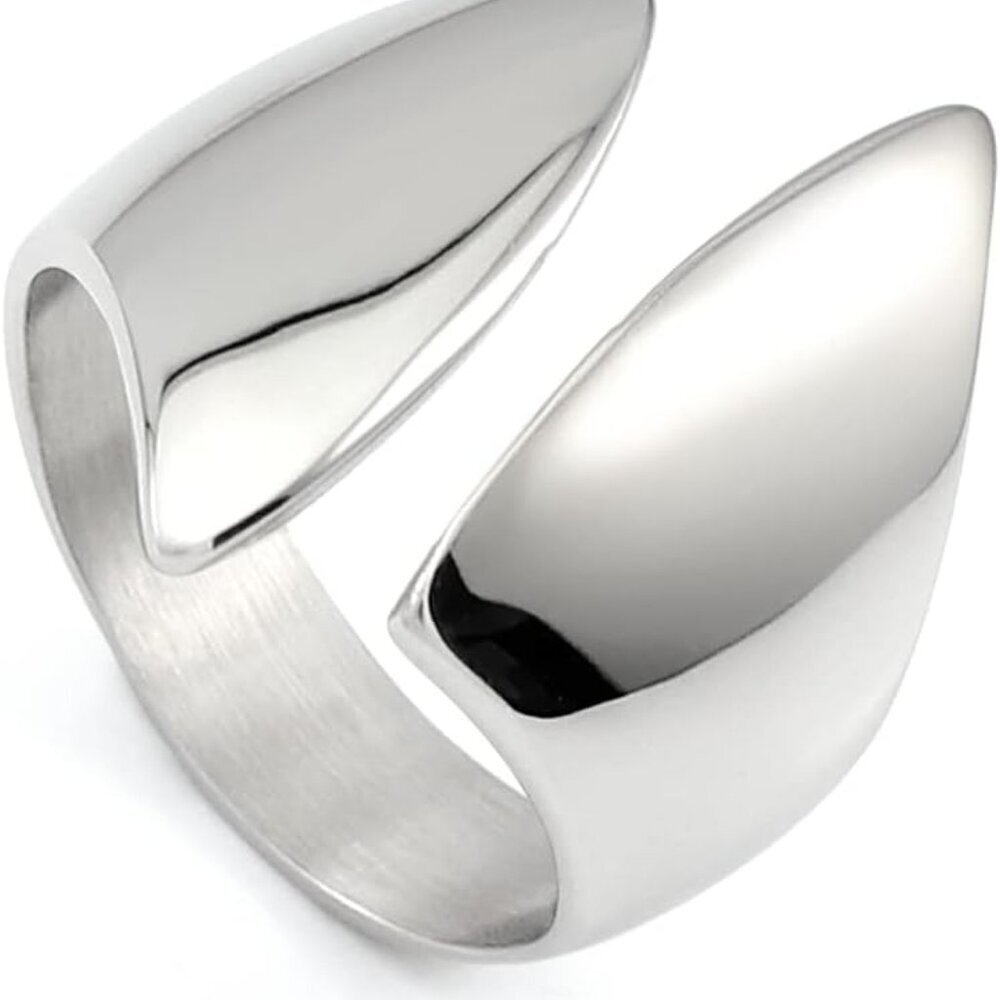 Punk Stainless Steel Silver Open Cuff Ring Midi Band Knuckle Rings Finger Statem